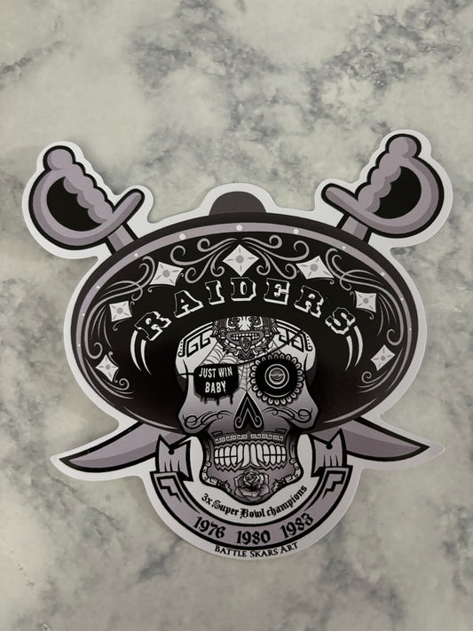 Raiders Skull Sticker