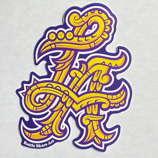 Purple & Gold LA Sticker